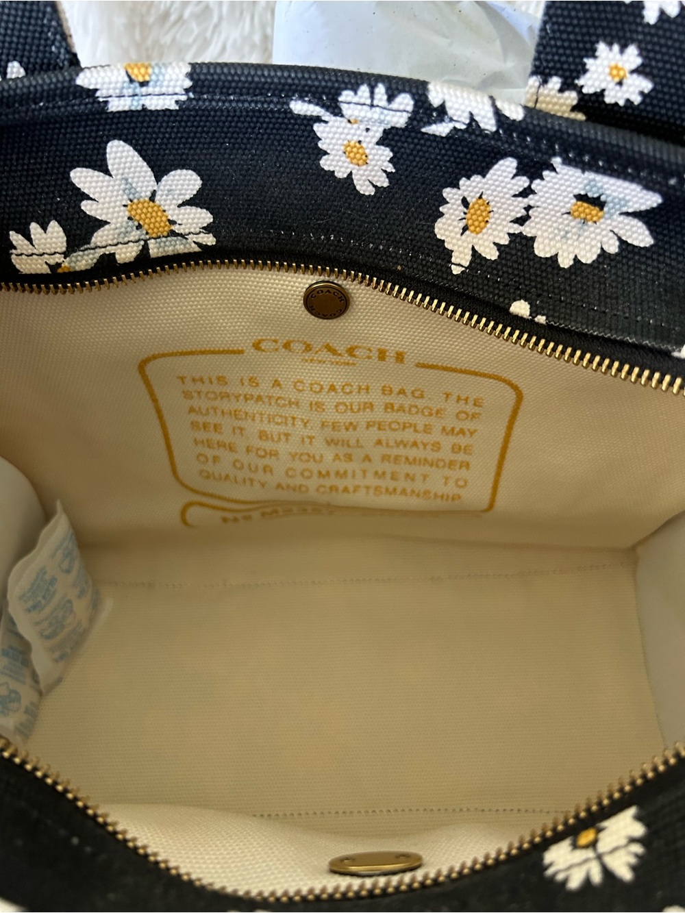 Coach Black Daisy Canvas Tote - Picture 8 of 8